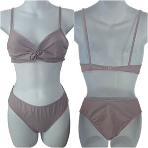 LA PERLA Villa Toscana Elegant Mauve Twist Top High Waist Bikini Set US 8